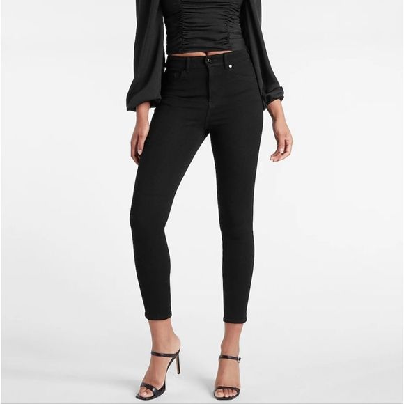 Express Denim - Express High Rise Skinny Jeans Black Size 4R